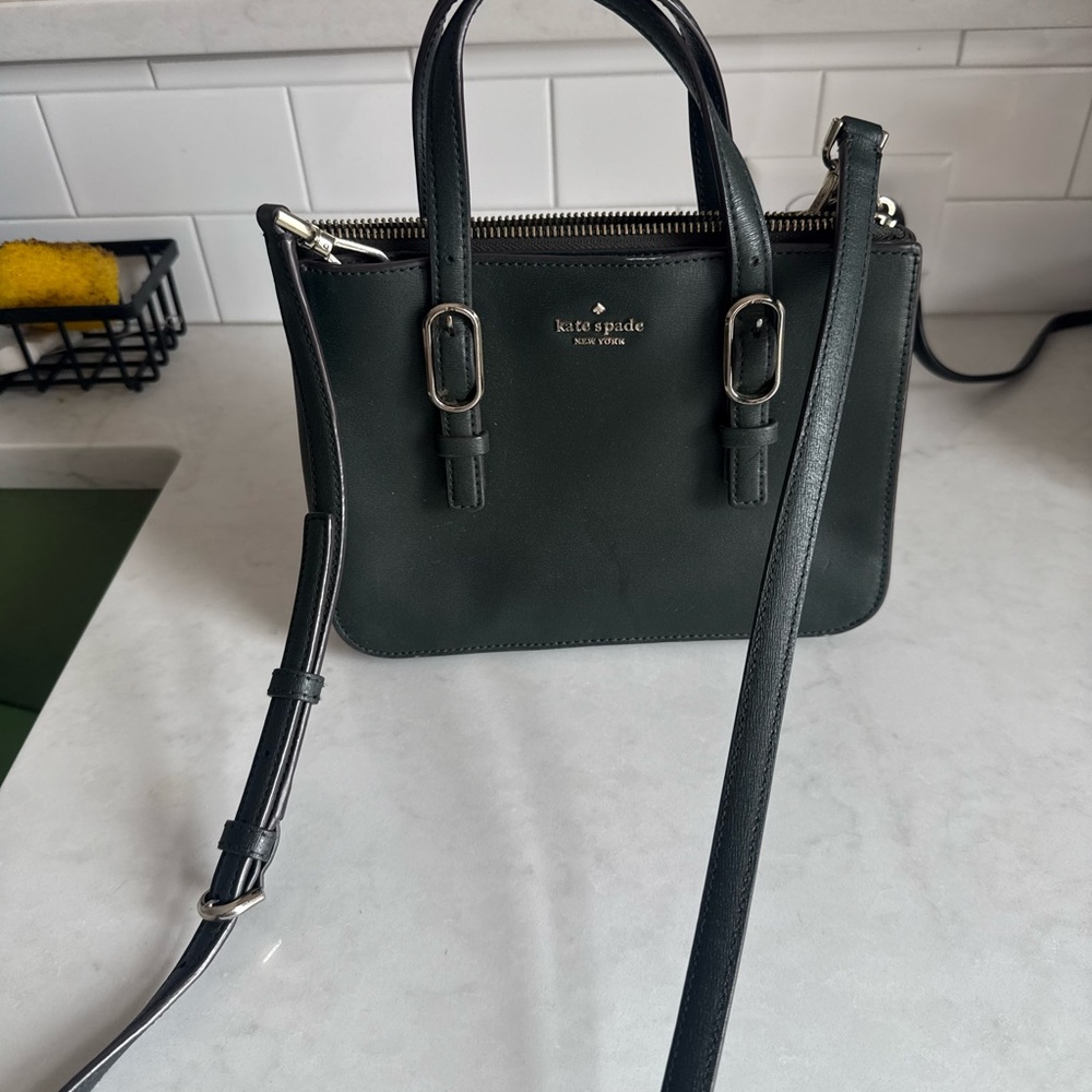 Kate Spade Dark Green Leather Crossbody Bag
